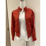 （二手）帥氣紅色短版復古風衣外套