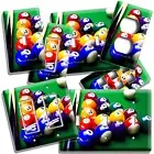 BILLIARD GREEN POOL TABLE BALLS LIGHT SWITCH OUTLET WALL PLATES GAME ROOM DECOR