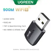 Wifi Adapter AX900 AX1800 AC1300 Wifi6/5 5Ghz&2.4Ghz USB Wifi Dongle Antenna for
