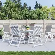 Highback Chair Cushions Grey Outdoor Set, Patio Furniture Seat Pillows for Chairs - 120x50x3 cm Fabric, Cushions for Bench and Replacement (Waterproof)