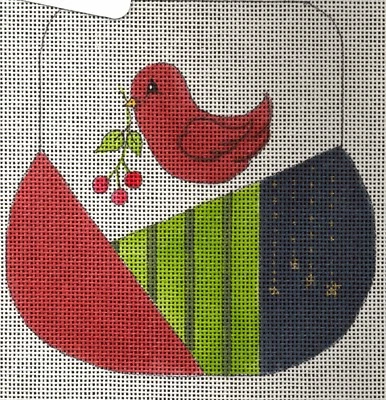 Sandy Jenkins Redbird/ Heart Purse Painted Canvas