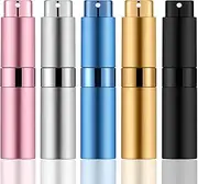 5PCS/8ml Perfume Travel Refillable, Portable Perfume Atomizer Refillable, Empty Mini Size Spray Bottle for Men&Momen（5 Colors