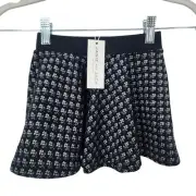 NWT New Janie And Jack Girls Toddler Pull On Black Metallic Floral Skirt 2T 2Y 2