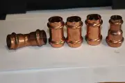 5 VIEGA PRO-PRESS BRONZE 3/4" x 3/4" ADAPTER SET 1) 45 1) REDUCER 3) COUPLER