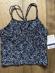 Athleta Girl Gold Coast Crop Tankini Top, Navy - XXL 16