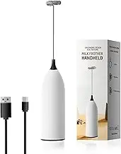 Handheld Coffee Frother,USB-Rechargeable Hand Frother,Adjustable Handheld Milk Frother for Cappuccinos, Hot Chocolate, Milkshakes, Egg Mix (RL-White Black01)