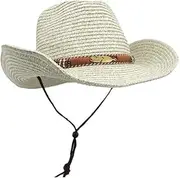 [ZJSCNBE] Summer Western Cowboy Top Hat Retro Style Sunshade Cowboy Straw Hat