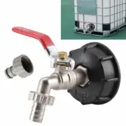1/2" 1000L IBC Tote Tank Hose Fitting Adapter with Brass Faucet Valve Switch Tap