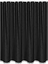 71x71 Inches Shower Curtain Splash Proof Fabric Bathroom Curtain with 12 Hooks Elegant Minimalist Bath Shower Curtains with Tassel for Home Hotel Bathroom Decor(Black)