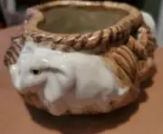 3 ELEPHANT PLANTER Very Unique. White elephant with brown surrounding