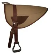BAREBACK SADDLE PAD Showman Brown Canvas Top Fleece Bottom Stirrups Girth Handle
