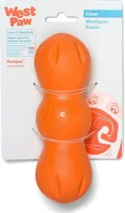 West Paw Rumpus Interactive Play Durable Pet Dog Toy Tangerine Small