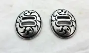 Pair Jeremiah Watt Oval Conchos Slotted 1" Horse Tack Stainless Steel Slot New