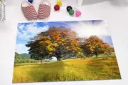 Yellow Trees And Grass 3D Shower Curtain Waterproof Fabric Bathroom Decoration