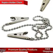 Crocodile Clips Napkin Holder Dental Lab Bib Flexible Metal Ball Chain