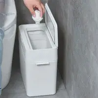 在飛比找momo購物網優惠-【Mega】北歐夾縫垃圾桶 收納桶(廚餘桶 密封防臭味)