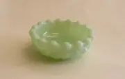 JADEITE GREEN DIAMOND PATTERN SALT CELLAR MOSSER GLASS U.S.A. SALT CELLAR