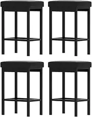 A Set of 4 Artiss Metal Bar Stools PU Seat Dining Counter Chairs