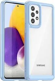 [Eabhulie] Galaxy A73 5G Case, Clear PC Back TPU Bumper Case Cover for Samsung Galaxy A73 5G Blue