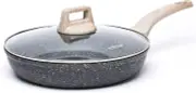 Non Stick Frying Pan Skillet, Nonstick Granite Fry Pan with Glass Lid, Egg Pan