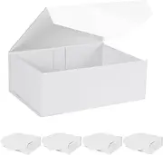 5Pcs Elegant Matte Finish Magnetic Gift Box with Lids for Special Occasions. Bridesmaid Proposal Box, Premium Keepsake for Weddings, Birthdays and Memorable Present Packaging (White, 35x23x10cm, 5PCS)