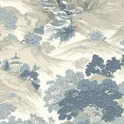 Crown Archives Oriental Landscape Wallpaper China Blue
