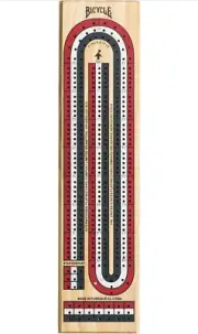 Bicycle 3-Track Color Coded Wooden Cribbage Board Games