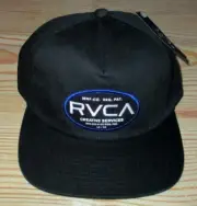 MENS RVCA SNAPBACK ADJUSTABLE BLACK HAT CAP ONE SIZE