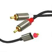 2 RCA to Phone Aux Stereo Y Splitter Cable Hi-Fi Amplifier 1M