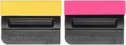 uxcell 1set Vinyl Squeegee Felt Edge 4" Squeegee Felt Fabric Vinyl Scraper for Car Wallpaper Decal Wallpaper Smooth Tool Window Privacy Film Glass Tint DIY Crafts, Pink/Yellow
