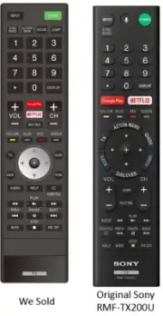 Replaced SONY RMF-TX200U Version 1 TV Remote Control for Sony TVs