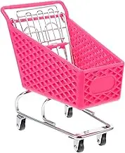 BCOATH Mini Shopping Cart Crafts Organizer Random Color Desktop Storage Basket for Home Office Creative Utility Cart for Pens Cosmetics Gadgets Fashionable Design Random Color