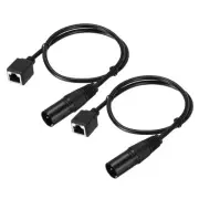 3Pin XLR Male to RJ45 Female Adapter Cables, 2pcs 1.6ft XLR Microphone Cable