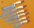 6-Piece CUSTOM HANDMADE FORGED DAMASCUS STEEL CHEF KNIFE SET KITCHEN KNIVES SET