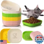 Teenyyou 12 Pcs Whisker Fatigue Relief Cat Bowl 5.5" Square Shallow Cat Food