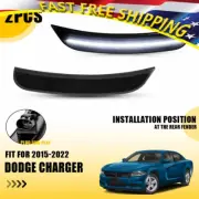 Fit 2015-2022 Dodge Charger Smoke Lens White Lamps 2x LED Rear Side Marker Light