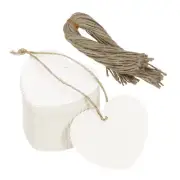 100Pcs White Price Tags with Twine String, 2.36 x 2.17 Inch Heart Gift Tags