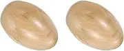 uxcell 2 Pcs Wood Egg Shaker Wood Musical Eggs Hand Percussion Shaker Wooden Hand Percussion Instrument for Painting Music Easter Party Performance (Wood Color)
