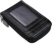 [EZONEDEAL] RFID Blocking Leather Wallet, Credit Card Wallet with Zipper Wallet, Card Wallet Coin Purse Credit Card Holder Men Women Anti-Theft