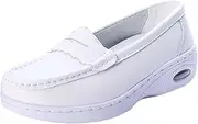 Ｓｉｍｈｏａ Nurse Shoes Nursing Shoes Step in Work Shoes Walking Slip on Shoes Lightweight Restaurant Classic Kitchen Shoes Footwear, 40 White