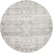 Kalkan Silver Grey Transitional Round Rug