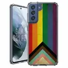 For Samsung Galaxy S20 S21 S23 S24 FE 5g TPU Case+Glass(Grunge Pride Flag)