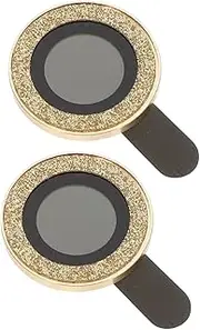 LIGIGWASH 2PCS Shiny Phone Rear Lens Covers Chic Shockproof Lens Protectors for Durable Protective Films Sparkling Design