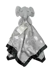 NEW Just BornBaby Security Blanket Gray Elephant Clouds 25" Lovey Plush Animal