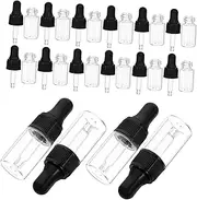 KOMBIUDA 20pcs Glass Dropper Bottles With Lids For Travel Storage And Essential Oils Leakproof 3ml Vial For Safe And Convenient Use