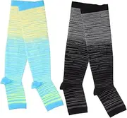 HAPINARY 2 Pairs Sports Compression Socks Wide Calf Compression Socks Running Toe Socks Open Toe Compression Stockings Open Toe Socks Toeless Compression Socks Athletic Toe Socks