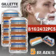 8-32X Replacement Razor Shaving Blades Trimmer Refill For Gillette Fusion 5 AU