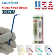 100pcs Dental Micro Brush Disposable Tooth Applicators Oral 4Color Assorted