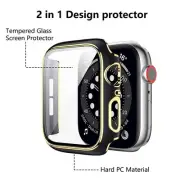 Worryfree Gadgets Bumper Case with Screen Protector for Apple Watch Black/Gold