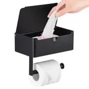 Toilet Paper Holder with Shelf Wipe Holder for Bathroom Large Stainless Steel...